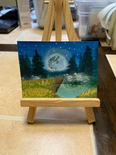 ACEO Original Acrylic Painting Landscape Abstract Art Card ATC Scenery 160