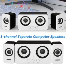 RGB LED Stereo Bass 3channel Separate Wired Computer Speakers For Laptop Desktop