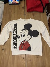 Vtg 80s Disney Mickey Mouse Double Sided Crewneck Sweatshirt, Large