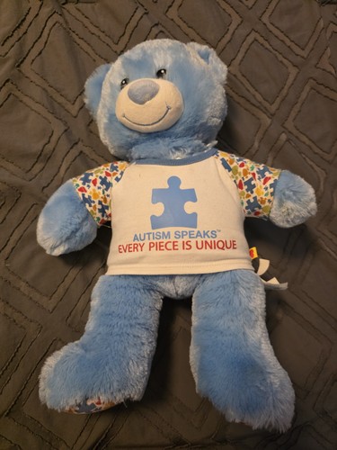 Build A Bear BAB Autism Speaks Awareness Blue 16" Plush Puzzle Paws