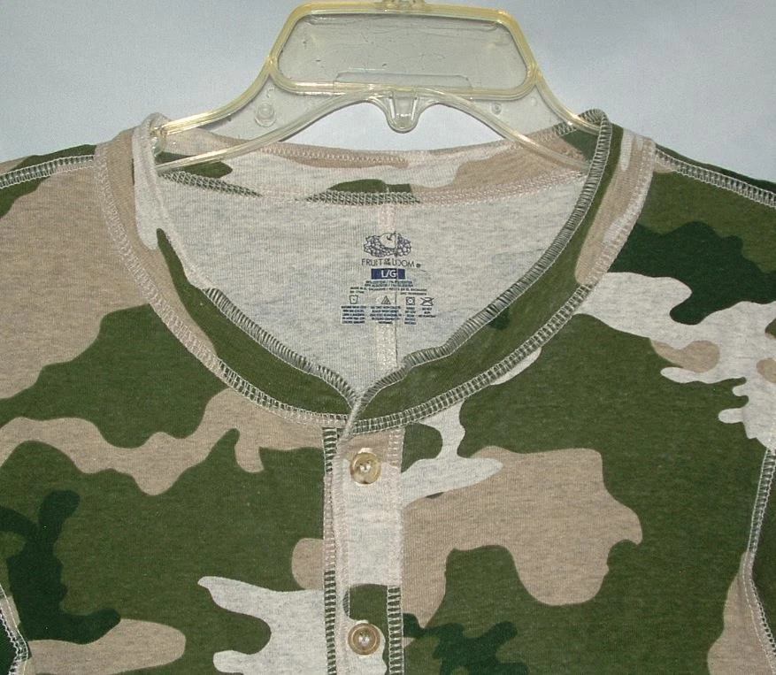 NUEVO NUEVO SIN ETIQUETAS Traje de Unión de Algodón con Botones Verde Camuflaje Talla Grande para Hombres FRUIT OF THE LOOM Foto 3 de 4