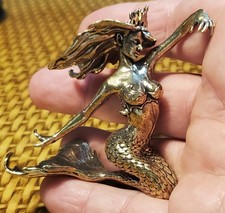 SHADOWBOX MINIATURE-BRASS MERMAID FIGURINE