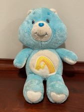Vintage 1983 Kenner Care Bear Blue Wish Bear 13" Plush Yellow Shooting Star
