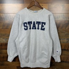 Vintage 90s Champion Reverse Weave STATE Gray Crewneck Sweatshirt 2XL