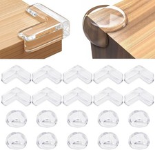 20 Pack Baby Furniture Corner Guards L Shape Clear Silicone Table Edge Protector