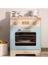 ROBUD Spielküchenofen für Kinder Kinderofen aus Holz mit Zubehör Cupcakes Pizza