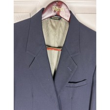 Givenchy Monsieur Wool Blazer   Solid Navy, 4G Logo 40R US