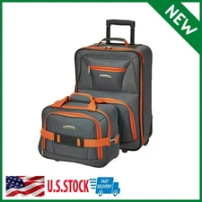 Set 2 Piece Wheeled Luggage Rolling Suitcase Tote Carry On Bag Travel Flight