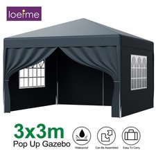 Gazebo Pop up Heavy Duty Outdoor Marquee Waterproof Canopy Sunshade With Sides