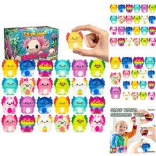 24 Colorful Axolotl Squishy Stress Relief Toys - Perfect for Kids Party Favors