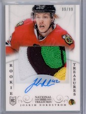 2013-14 National Treasures Joakim Nordstrom Rookie Treasures Autograph Patch /99