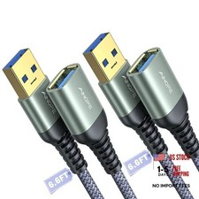 Pack USB Extensions Cable High Speed USB 3.0 Extension Cord 6.6FT 6.6FT 2 Grey