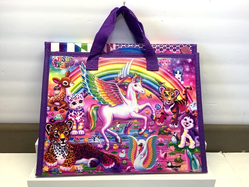 LISA FRANK TRIFOLD PORTLOLIO & STICKER PAD ( used )  UNICORN  RAINBOW