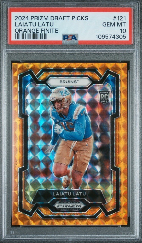 Laiatu Latu Panini Prizm Draft Picks #121 Orange Finite