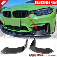 For BMW F80 M3 F82 F83 M4 2015-19 Real Carbon Front Bumper Splitters Lip Canards