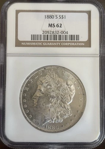 1880-S  $1  MORGAN SILVER DOLLAR  "SAN FRANCISCO"  NGC MS62