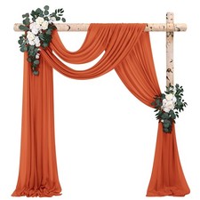 2 Panels 28" x 20ft Terracotta Chiffon Wedding Arch Draping Fabric - Ceremo
