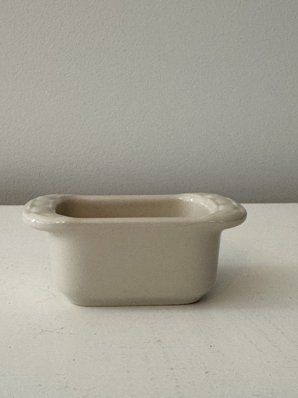 Longaberger WOVEN TRADITIONS Pottery  Sweetener Dish / Mini Loaf Pan
