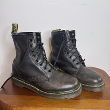 Dr. Martens 1460 Made in England Vintage 90s Black Greasy Combat Boots UK 4 US 5