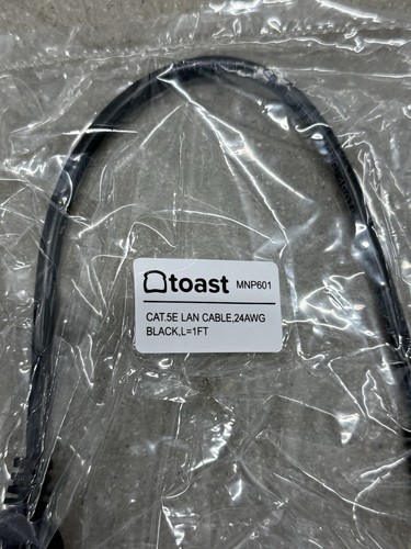 Toast Cable Cat 5E LAN 24AGW Black 1FT MNP601 - 第 2/2 張圖片