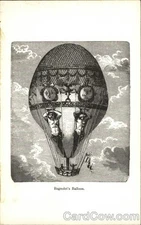 Hot Air Balloon Bagnolet's Original Vintage Real Photo Postcard RPPC