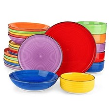 Bonita Dinnerware Sets 24 Pieces, 24 Pieces Service for 6 Multicolor