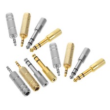 12pcs Headphones Jack Adaptor 6.5mm Male to 3.5mm Female Metal Stereo Audio