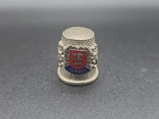 Small Collectors Vintage Metal Jersey Crest Shield Thimble Souvenir Collectable