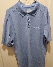 COLUMBIA omni-wick mens POLO SIZE LARGE light BLUE