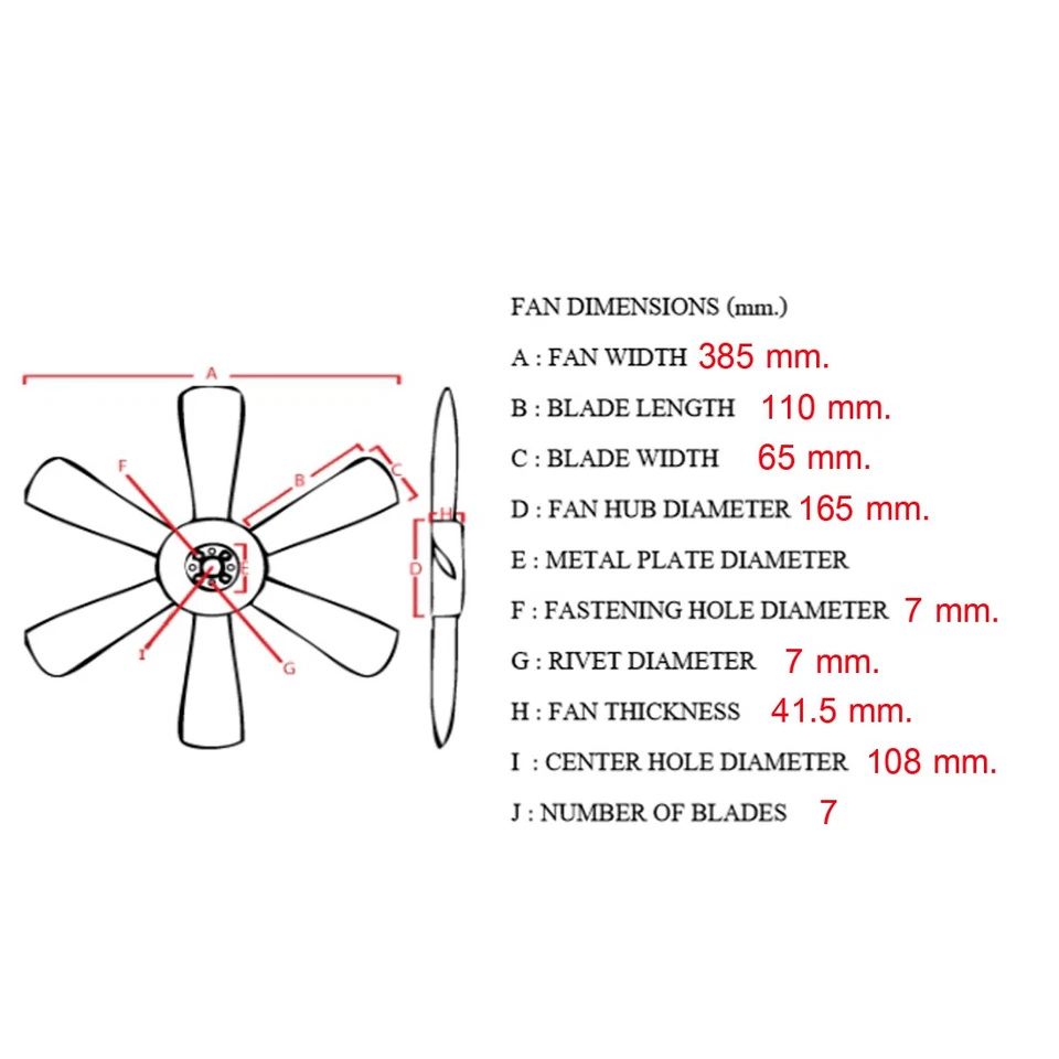 Лопасть вентилятора охлаждения двигателя подходит для Toyota Cressida RX62 Corona Mark II Chaser 1981-82 годов выпуска - Изображение 3 из 4