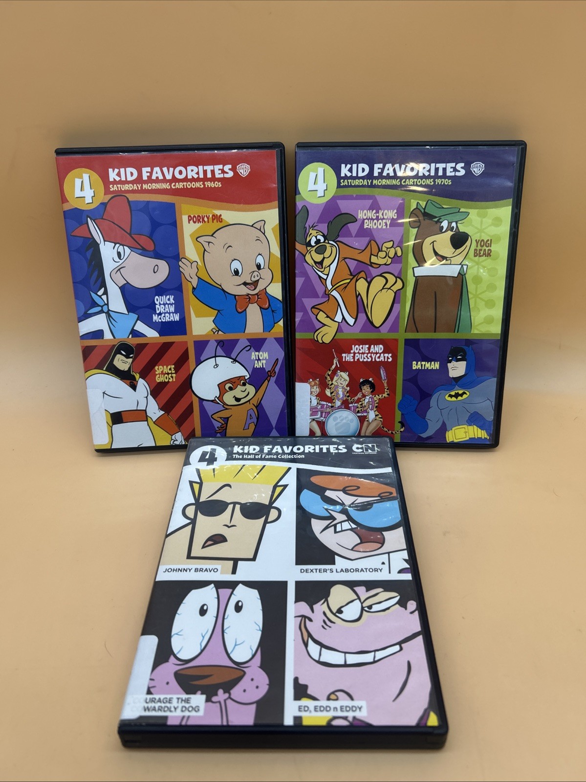 4 Kid Favorites DVD Lot of 3 Hall Of Fame Collection Cartoon Network 1960s 70s