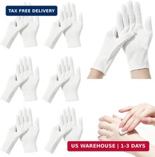 12-Pack White Cotton Gloves, for Dry Hands Sleeping Eczema Care and Night-Time