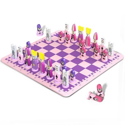 Cartoon Chess Set for Kids: JORMONY 11.8'' Pink Board 11.8 inches,