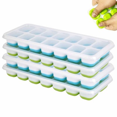 Eiswürfelschalen, 4er Pack wiederverwendbar Silikon leicht zu lösen und transparent 