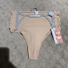 Essentials By Rene Rofe 5pk Clay Nude/Tan Flexible Fit Thongs. Sz M. NWT 