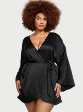 Victoria's Secret Satin Short Robe - Black