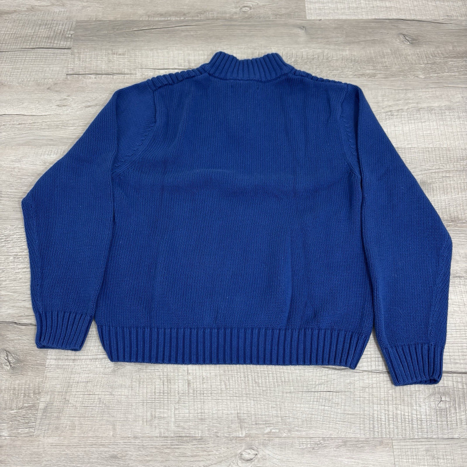 Chaps 1/4 Zip Solid Blue Knit Pullover Sweater Li… - image 5