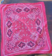 Vintage 60s Red Fast Color Cotton RN 15234 Bandana Handkerchief Selvedge 21x19