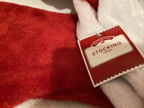 3 Holiday Time Christmas Red Stockings White Cuff New With Tags 17”. - Picture 5 of 7