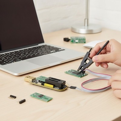 Complete CH341A Programmer Kit with SOIC8  Clip & Tutorial for BIOS Chips