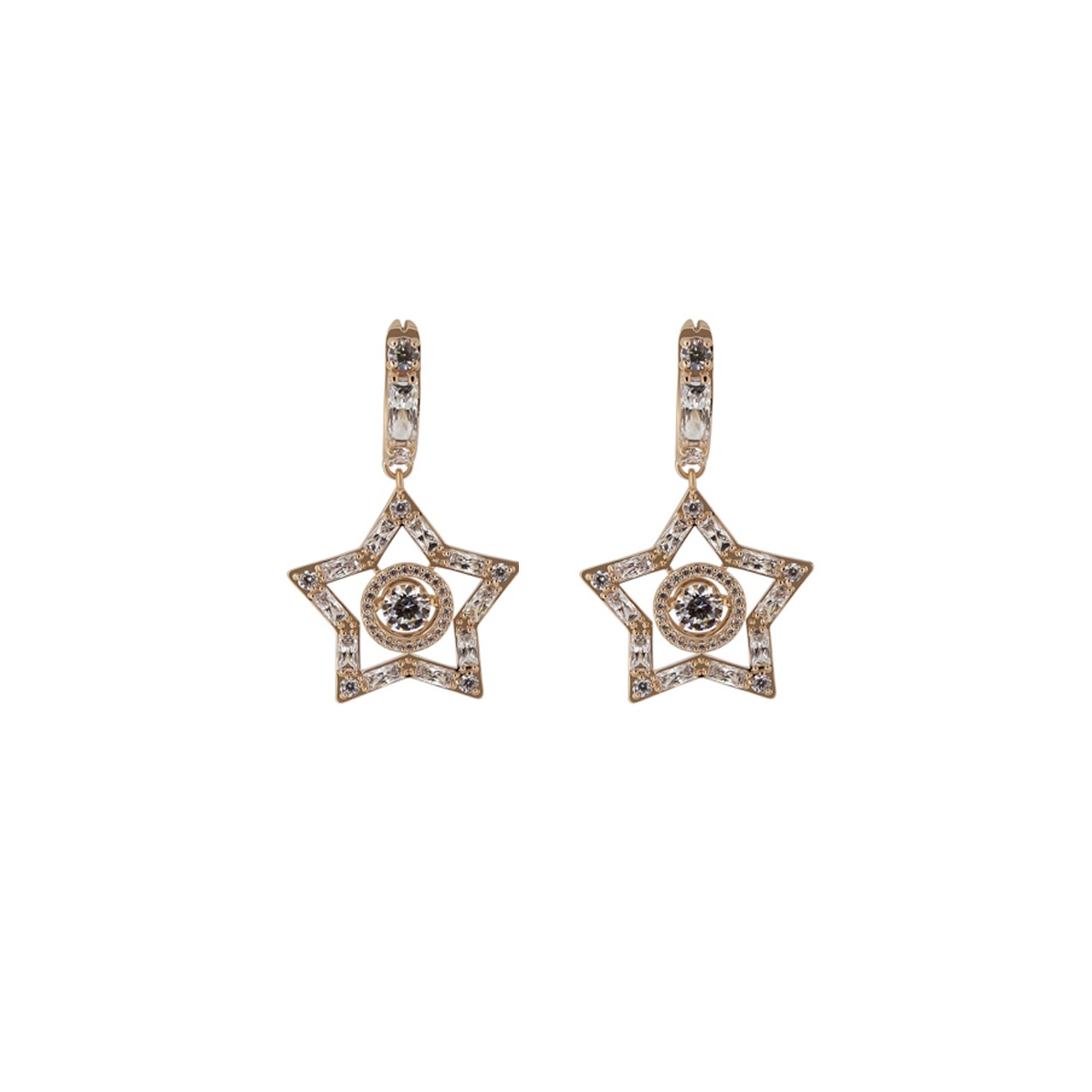 Swarovski Rose Gold Star Earrings 5617769