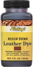 Fiebing's Leather Dye 4 Fl Oz, Medium Brown - Alcohol-Based, Permanent Dye