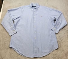 Polo Ralph Lauren Oxford Shirt Mens 16.5-35 Blue Long Sleeve Button Up Pony