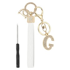 Leather Wristlet Keychain, Letter g Keychains