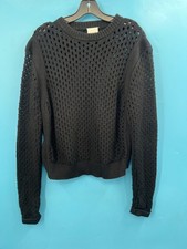 Women's VARLEY Black Knit Fishnet Side Zip Sweater Sz S