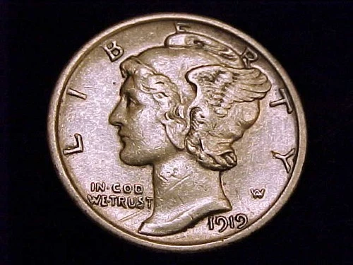 1919-P  Mercury Dime, Extra Fine Grade