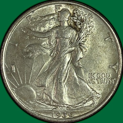1936 Walking Liberty Half Dollar Choice Almost Uncirculated AU+/UNC Coin #41796