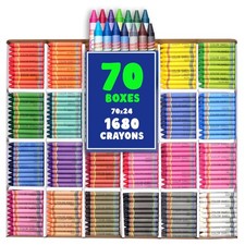 Bulk Crayon Pack - 1680 Teacher-Quality Crayons in 24 Vibrant Colors