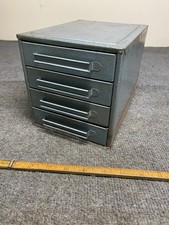 Vintage 1950 s Hammered Blue 4 Drawer Steel C...