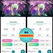 Pokémon PTC Go - Shiny Shadow Cresselia Special Background ✨ Mini 80k Stardusts